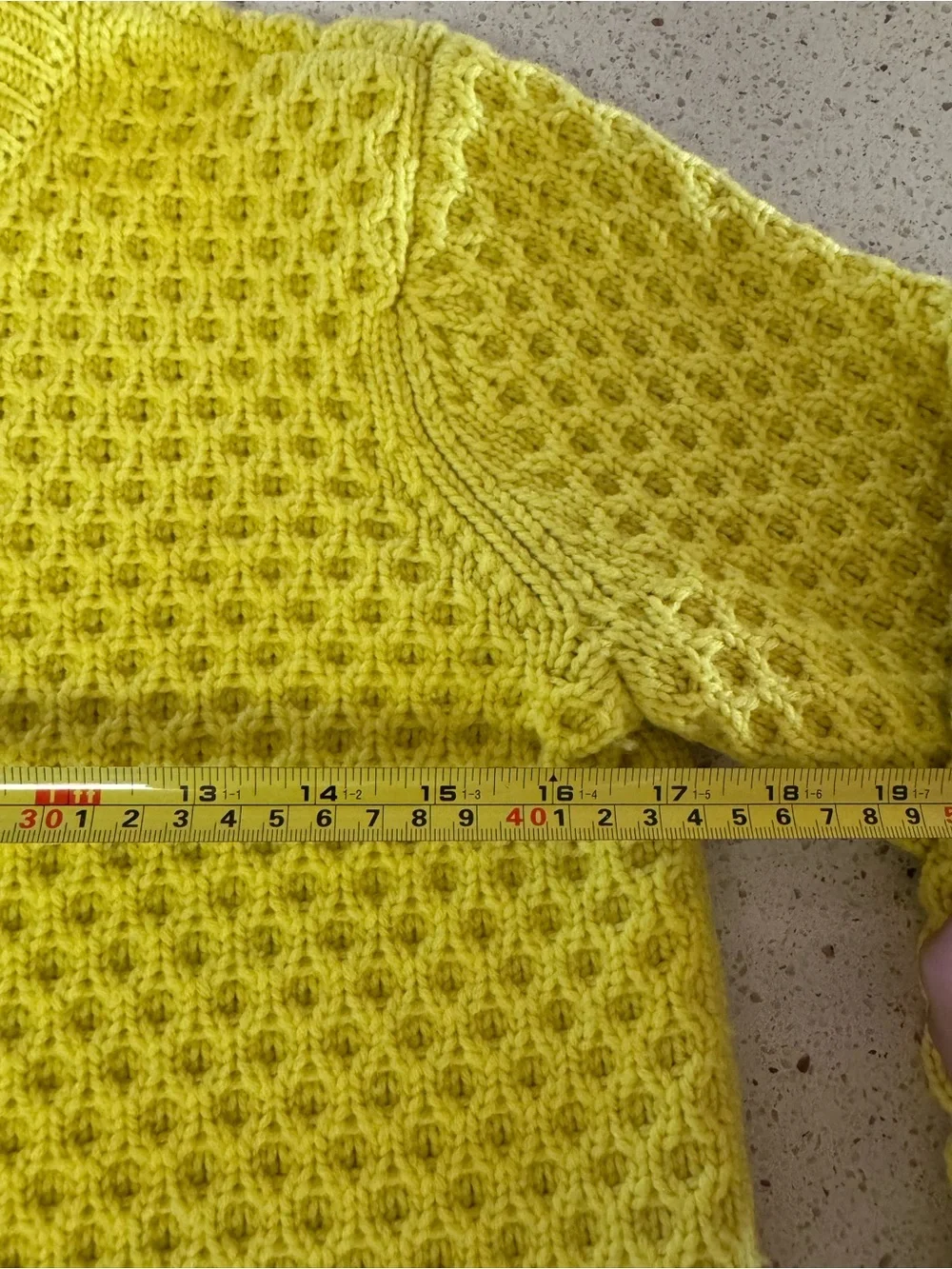 Tory Burch Honeycomb Knit Crewneck Sweater in Yellow